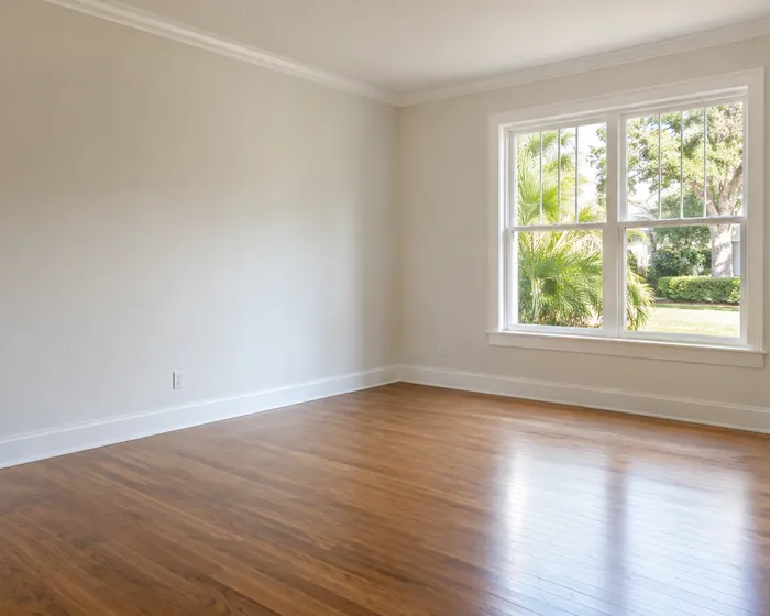 Freshly painted interior with crisp white trim