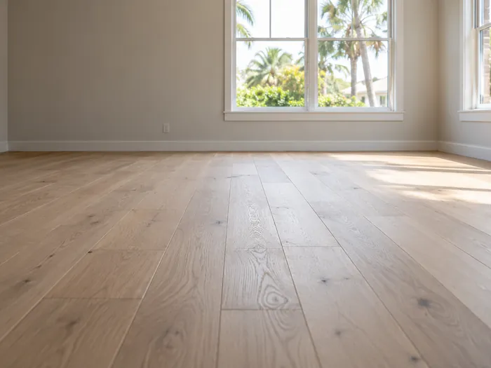 Newly installed flooring in a Florida home