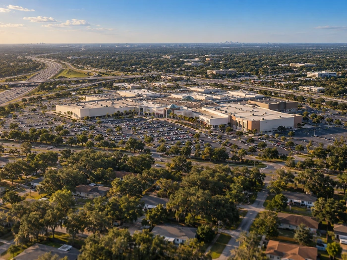 Innova Pro Painting commercial roof, aerial view